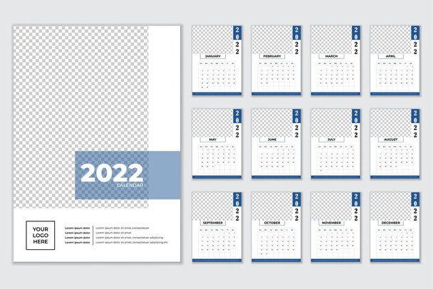 Nový rok 2022 Kalendář v moderním stylu - Vektor, obrázek
