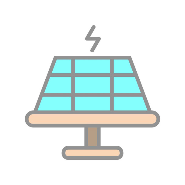 Linha de célula solar preenchido luz vetor ícone Desig - Vetor, Imagem