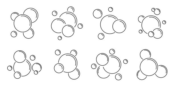 Bubbles icon. Foam line icon. Vector illustration. Set linear icons of bubbles or foam. - Vector, Image