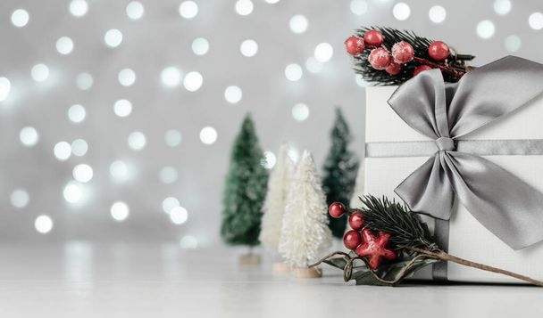 Beautiful blurred Christmas background with place for text. New Year or Christmas card - Foto, immagini