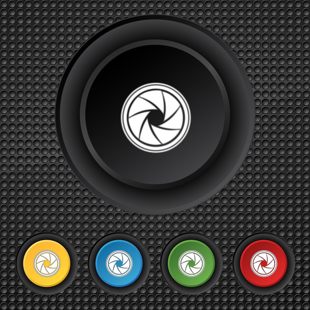 diaphragm icon. Aperture sign. Set colourful buttons. Vector - Vector, afbeelding