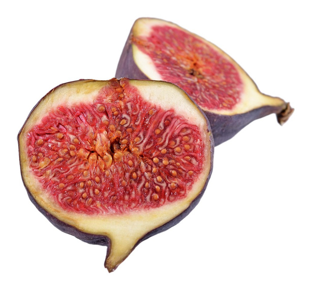 Fresh figs halved on a white - Foto, immagini