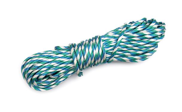 Corda de nylon enrolado isolada no fundo branco
 - Foto, Imagem