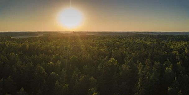 High altitude aerial view of the sun and clear blue sky. Beautiful nature background. - Valokuva, kuva
