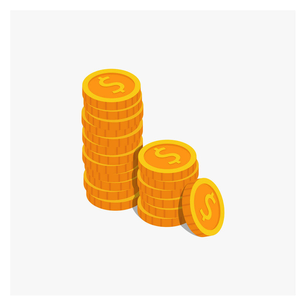  Coins Penny Gold vector illustration - Vektor, Bild