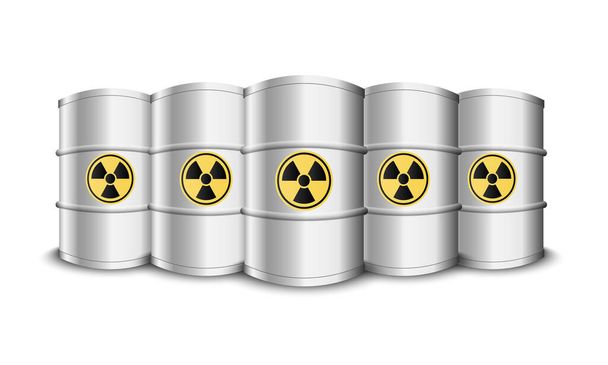Barriles de metal, signo de petróleo muerte por peligro tóxico, vector de ilustración - Vector, imagen