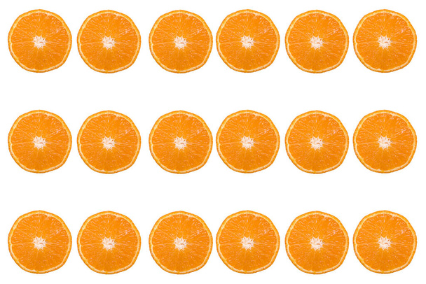 The fresh orange slices isolated on white background - Zdjęcie, obraz
