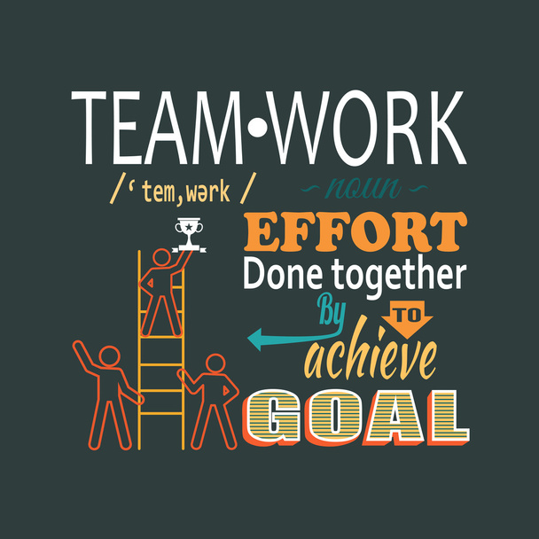 Teamwork business concept lettering - Vector, Image