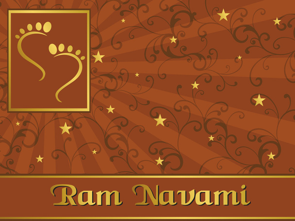 神ラーマのフット プリントを持つ創造的な backgorund - ベクター画像