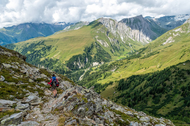 Scenic alpine landscape in the High Tauern National Park during a hike around Mt. Grossglockner, Austria - Zdjęcie, obraz