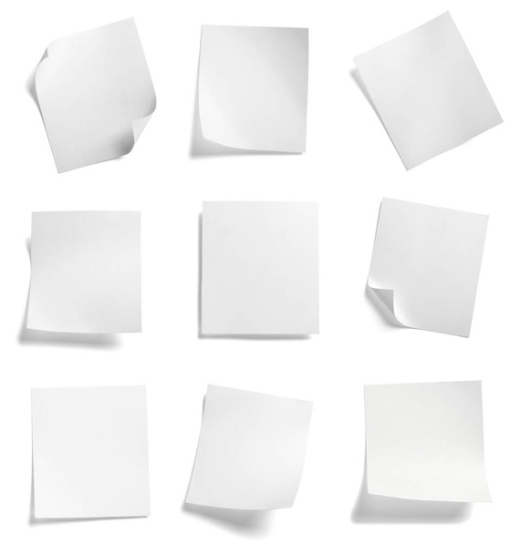 紙メッセージメモリマインダー空白の背景オフィスビジネスホワイトページラベルタグ - 写真・画像