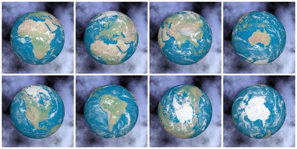 Continentes en la tierra - 3D render
 - Foto, Imagen