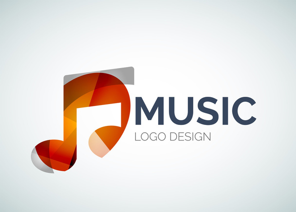 muziek, opmerking pictogram logo gemaakt van kleur stukken - Vector, afbeelding