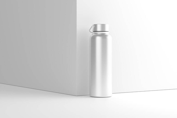 Thermal Sport Water Bottle 3D Rendering White Blank Mockup - Fotó, kép