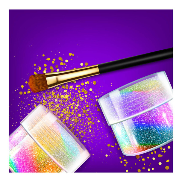 holographic cosmetics poster package vector - Vector, Image