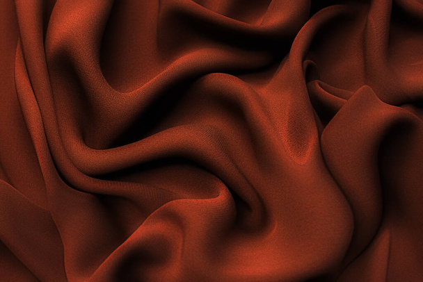 Textura de primer plano de tela o tela marrón natural o de cacao en el mismo color. Textura de tejido de algodón natural, seda o lana, o material textil de lino.  - Foto, imagen