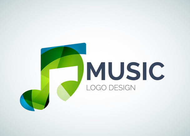 Music, note icon logo made of color pieces - Vector, Image