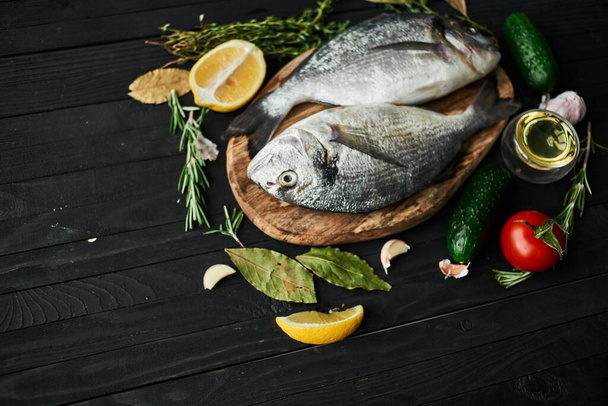 fish ingredients for cooking restaurants sea food - Foto, Imagem
