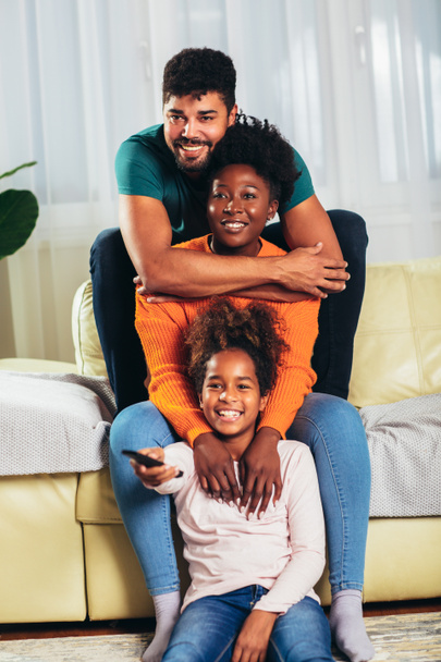 Cute african american family enjoying time together at home. - Photo, Image