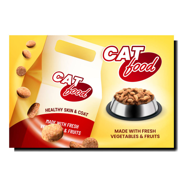 Kočičí jídlo prázdný balíček Reklamní nápis vektor - Vektor, obrázek