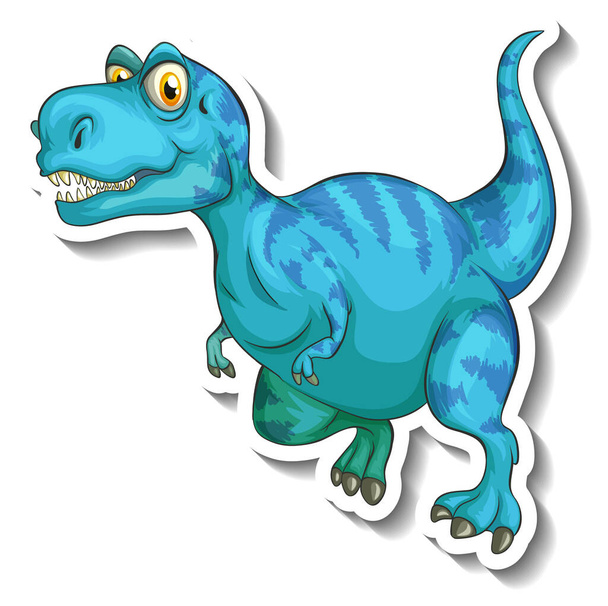 Tyrannosaurus dinosaurus cartoon figur sticker illustration - Vektor, Bild