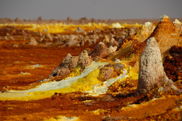 Colorido Dallol vulcano en el postre de Danakil (Etiopía
) - Foto, imagen