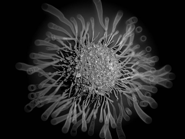 Illustration von Krebszellen oder Tumoren in hohen Details - Foto, Bild
