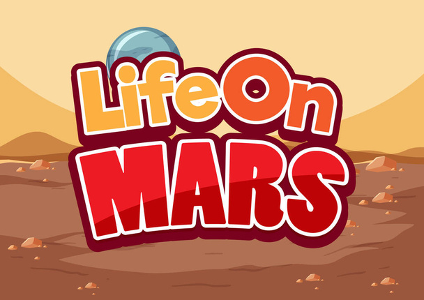 Život na Marsu plakát design ilustrace - Vektor, obrázek