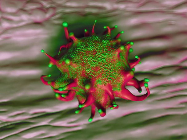 3d rendering - linfoma de células cancerosas - Foto, Imagen