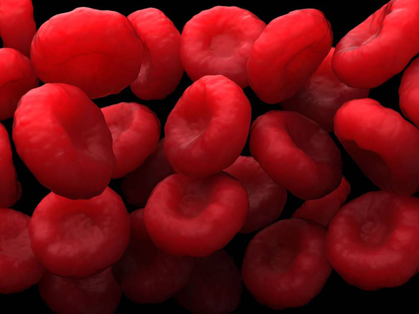 3Dイラスト-ヒト赤血球 - 写真・画像
