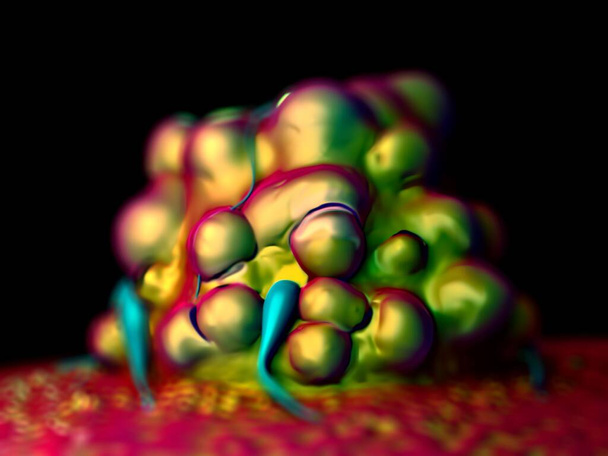 3d illusztrációja Agydaganatos sejtek - Fotó, kép
