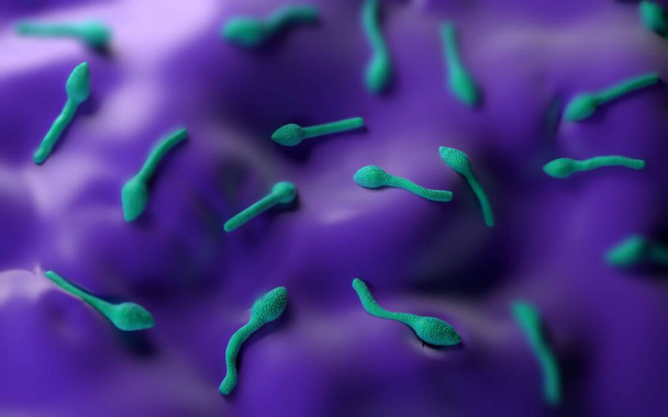 3Dイラスト-クロストリジウム・テタニ菌 - 写真・画像