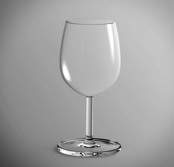 empty glass with a shadow on a black background - Foto, Bild