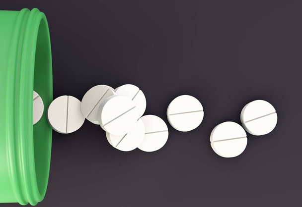 3d illustratie - Aspirine tablet - Foto, afbeelding