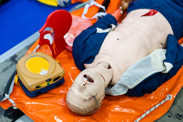First aid, model man stretcher. - Photo, Image