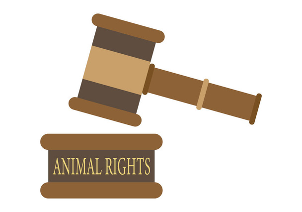 Kladivo spravedlnosti za práva zvířat. - Vektor, obrázek