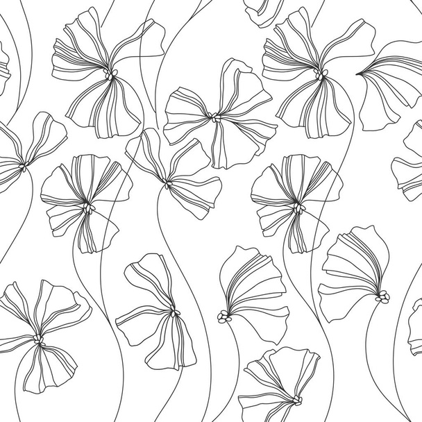 Floral background with abstract flowers. Hand-drawn vector illustration. - Vector, Imagen