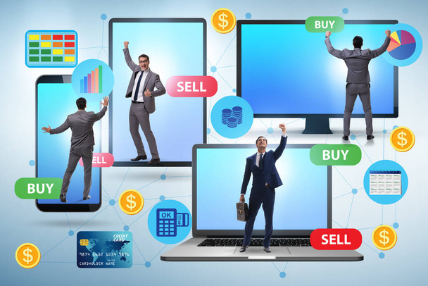 Concept de trading de devises en ligne avec les hommes d'affaires - Photo, image