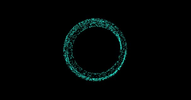 Abstract technology blue circle background made of animated lines and dots, particles. blend mode - Footage, Video