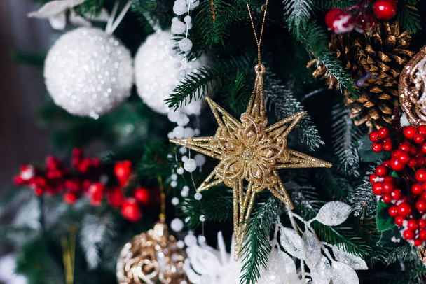 Christmas decorations, Christmas tree, gifts, new year - Fotografie, Obrázek