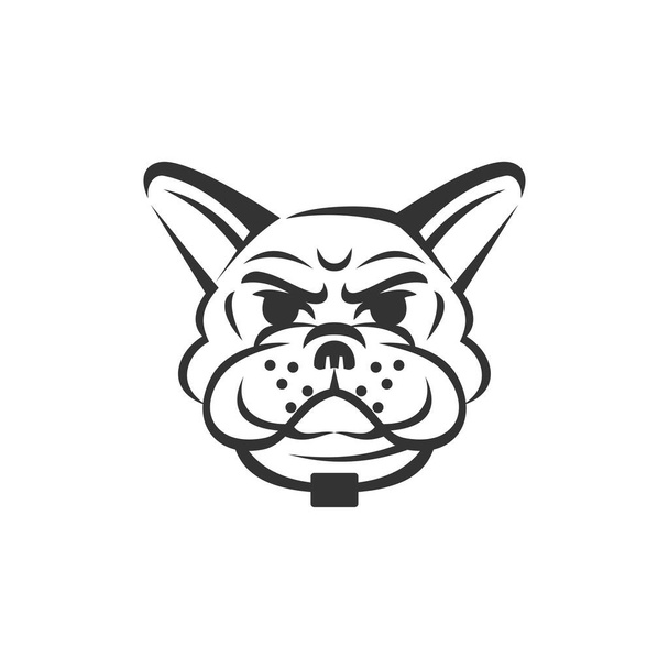 Französische Bulldogge Kopf Icon Illustration Vorlage Maskottchen - Vektor, Bild