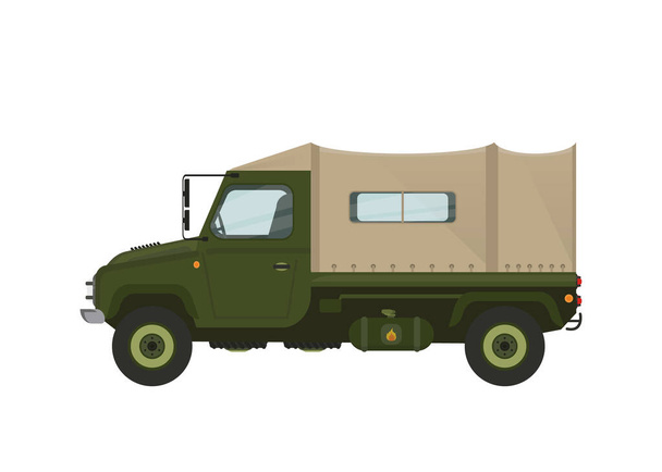 Military truck. Vector illustration on a white background. - Διάνυσμα, εικόνα