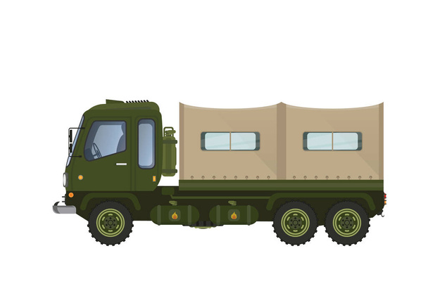 Вантажівка армії, ілюстрація ізольована, на білому тлі
 - Вектор, зображення