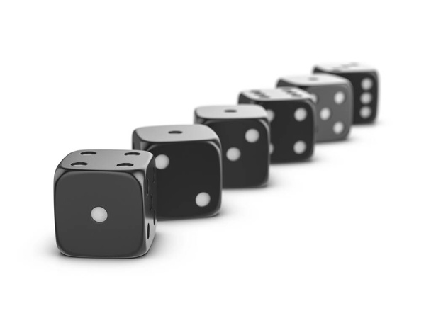 Dices on a white background. 3d illustration. - Photo, Image