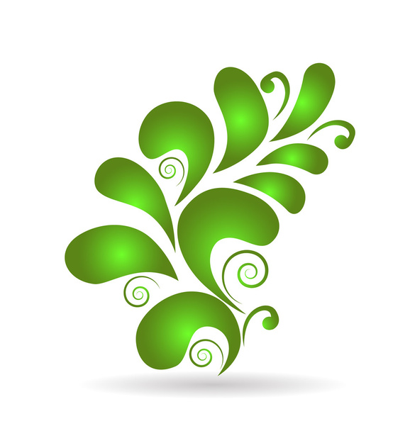 Vector green floral design decoration element - Vector, imagen