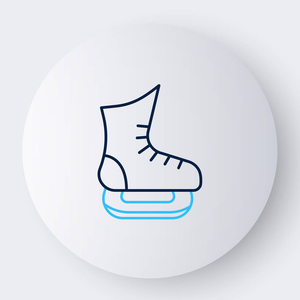 Ícone de patins de linha isolado no fundo branco. Ícone de sapatos de patinação no gelo. Botas desportivas com lâminas. Conceito de esboço colorido. Vetor - Vetor, Imagem