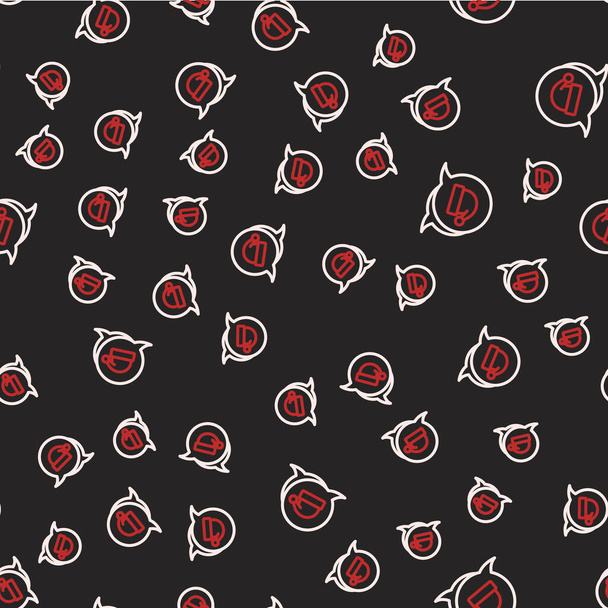 Line Christmas Santa Claus hat icon isolated seamless pattern on black background. Merry Christmas and Happy New Year. Vector - Vecteur, image