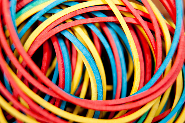 Rubber bands, colored background - Photo, Image