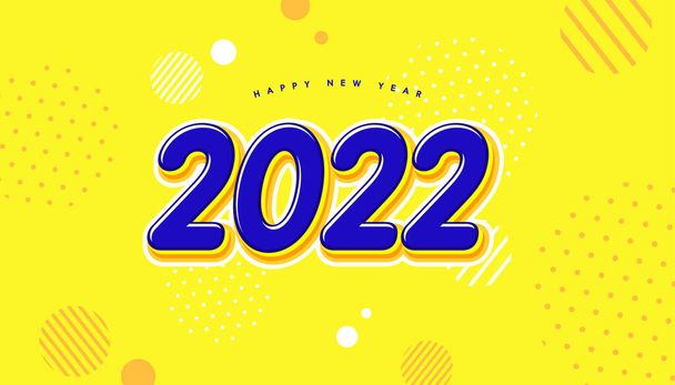 Feliz Año Nuevo 2022 diseño de texto. Plantilla de diseño de folleto, tarjeta, banner. Vector - Vector, Imagen