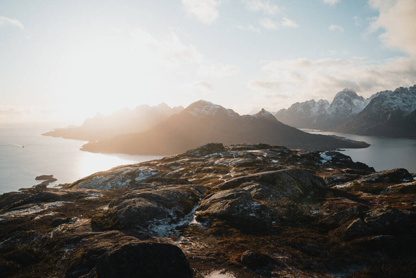 A morning winter view of Lofoten Islands, Norway - Φωτογραφία, εικόνα